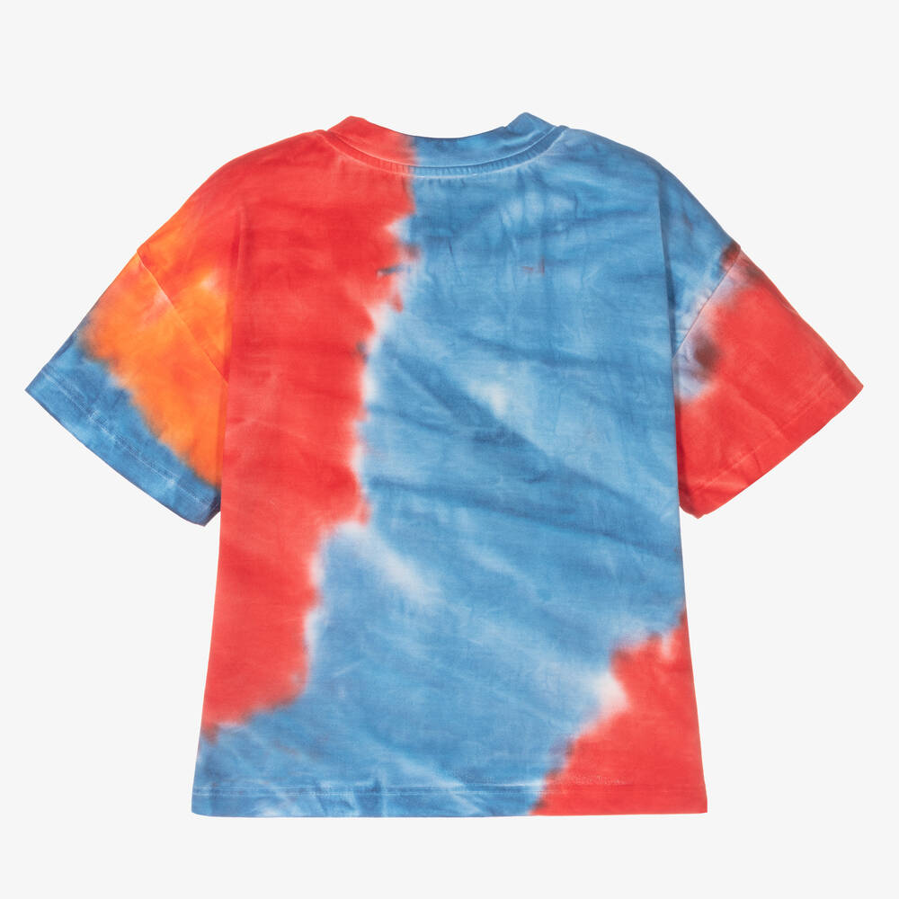 Dolce & Gabbana-Blue & Red Tie-Dye T-Shirt | Childrensalon Outlet