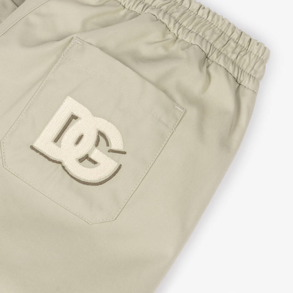 Dolce & Gabbana-Boys Beige Cotton Blend Pocket Shorts | Childrensalon Outlet