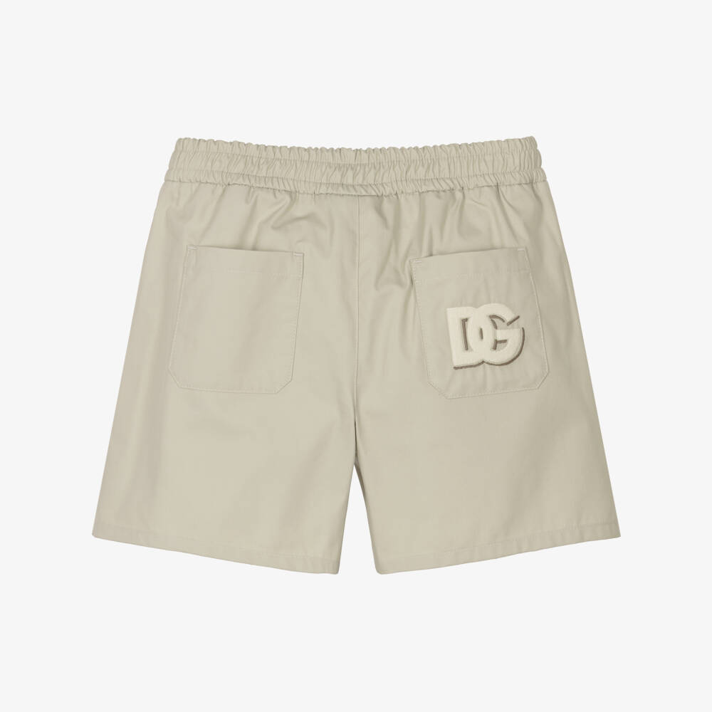 Dolce & Gabbana-Boys Beige Cotton Blend Pocket Shorts | Childrensalon Outlet