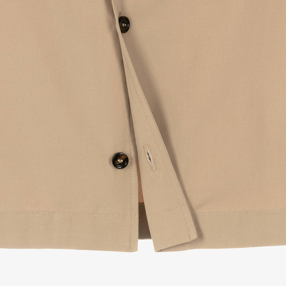 Dolce & Gabbana-Boys Beige Cotton Shirt with Logo Patch Pocket | Childrensalon Outlet