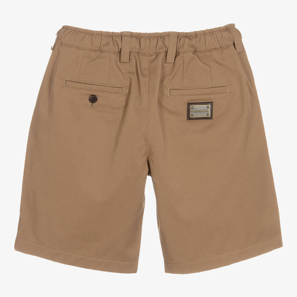 Dolce & Gabbana-Boys Beige Cotton Shorts | Childrensalon Outlet