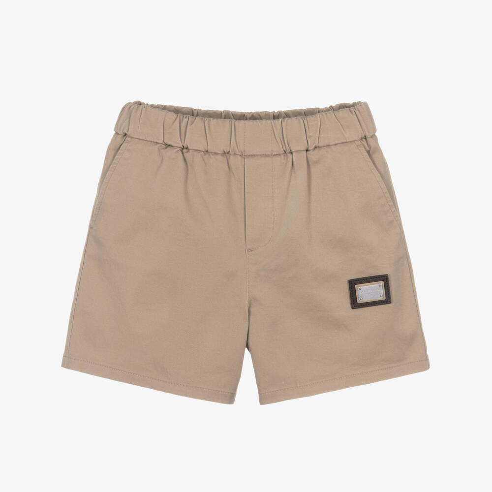 Dolce & Gabbana-Boys Beige Cotton Twill Tailored Shorts | Childrensalon Outlet