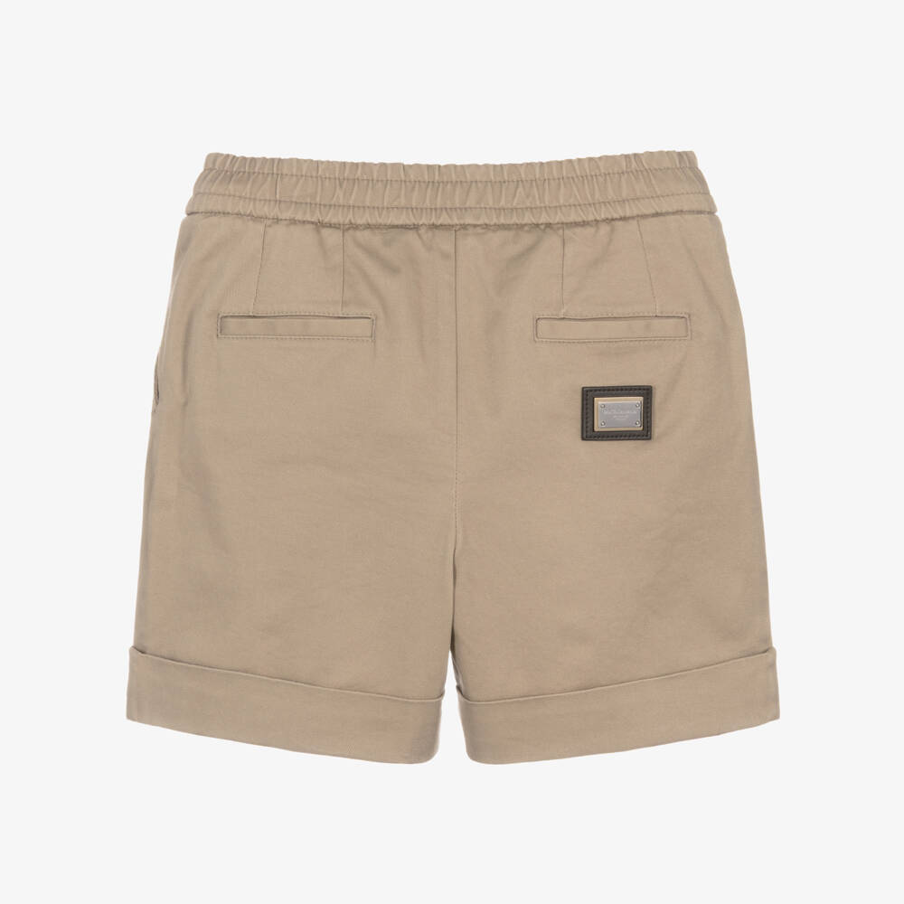 Dolce & Gabbana-شورت بيج تويل للأولاد مع طيّة | Childrensalon Outlet