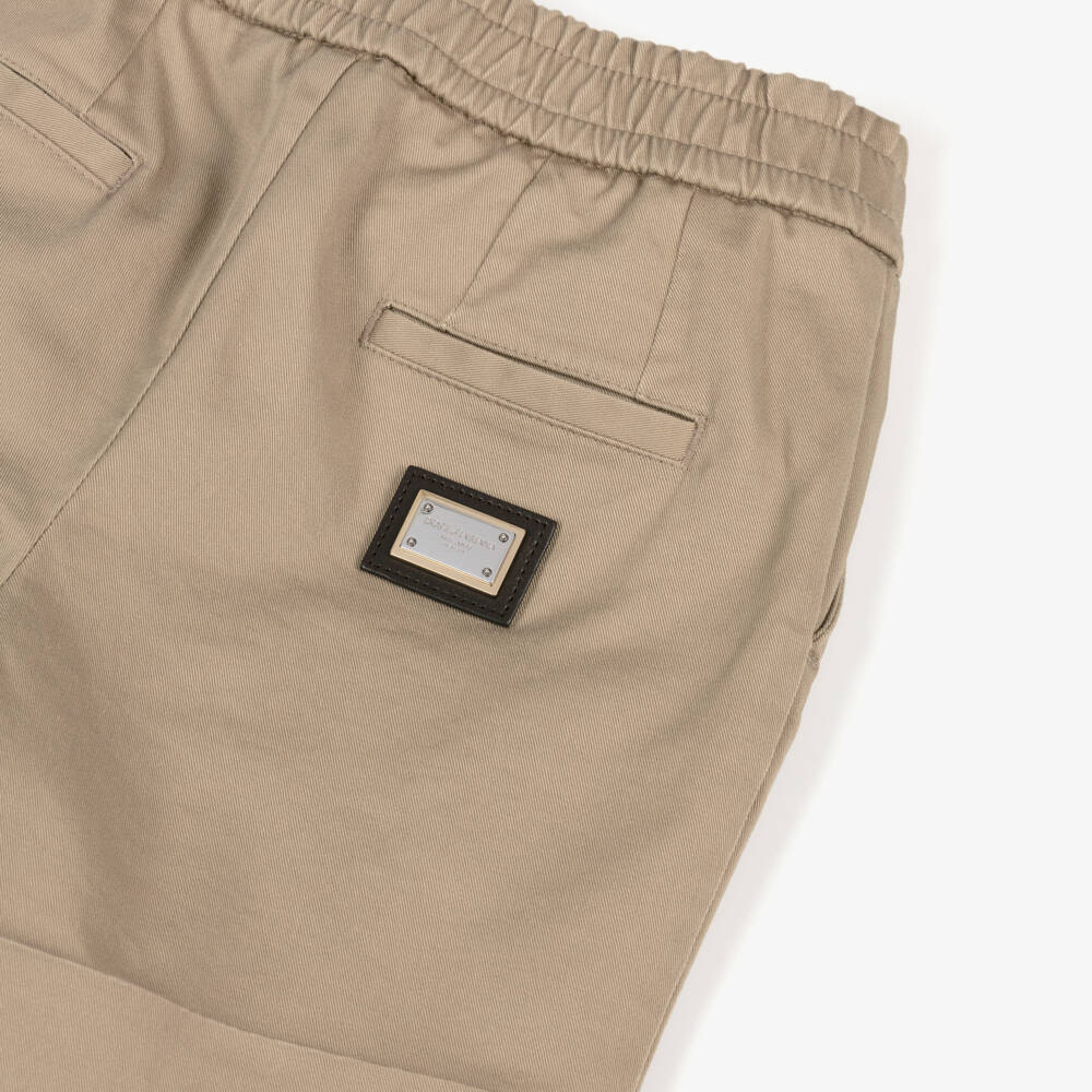 Dolce & Gabbana-شورت بيج تويل للأولاد مع طيّة | Childrensalon Outlet