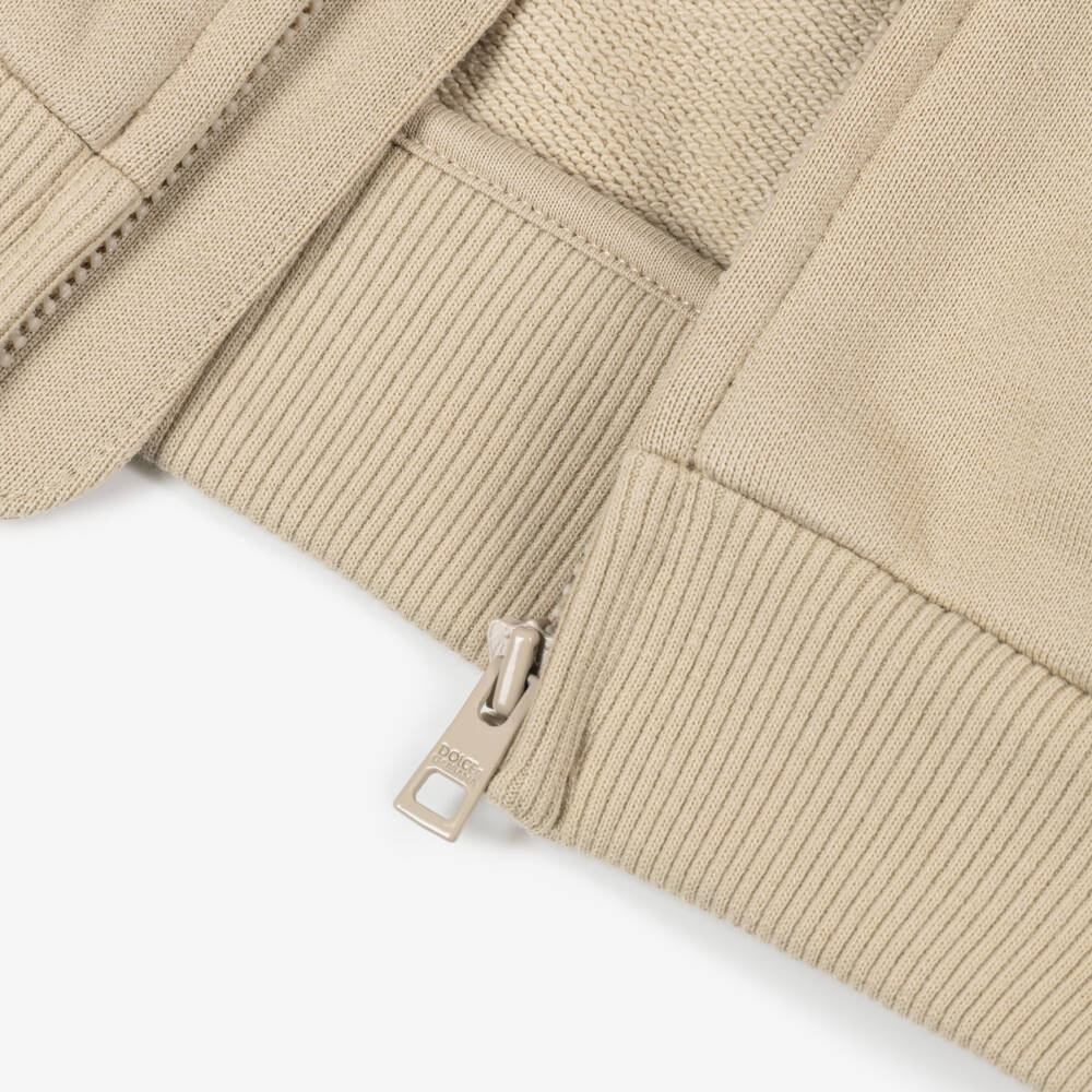 Dolce & Gabbana-Бежевая хлопковая толстовка на молнии для мальчиков | Childrensalon Outlet
