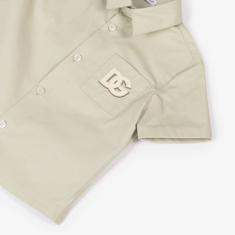 Dolce & Gabbana-Boys Beige Designer Cotton Shirt | Childrensalon Outlet