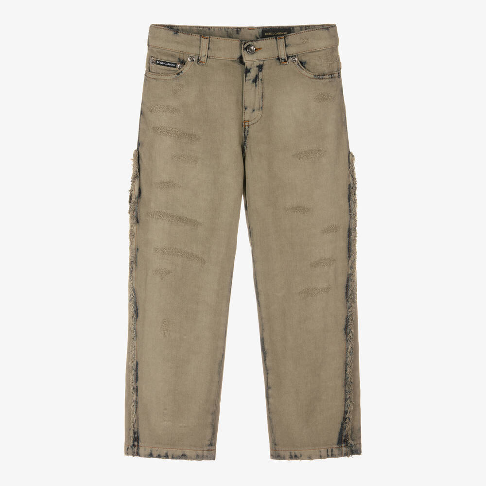 Dolce & Gabbana - Beige Jeans im Distressed-Look | Childrensalon