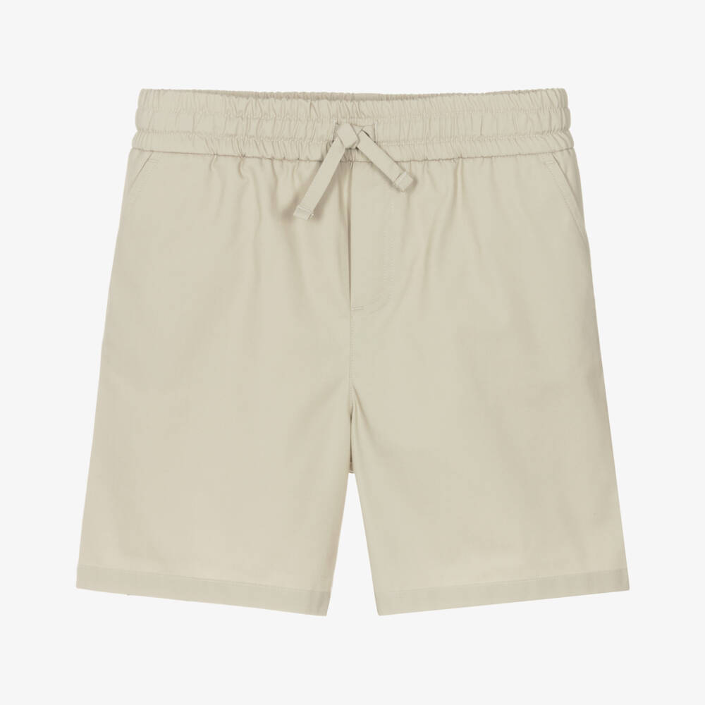 Dolce & Gabbana-Boys Beige Gabardine Logo Shorts | Childrensalon Outlet
