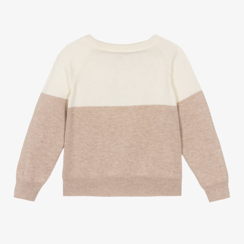 Dolce & Gabbana-Кремово-бежевый свитер из хлопка и кашемира | Childrensalon Outlet
