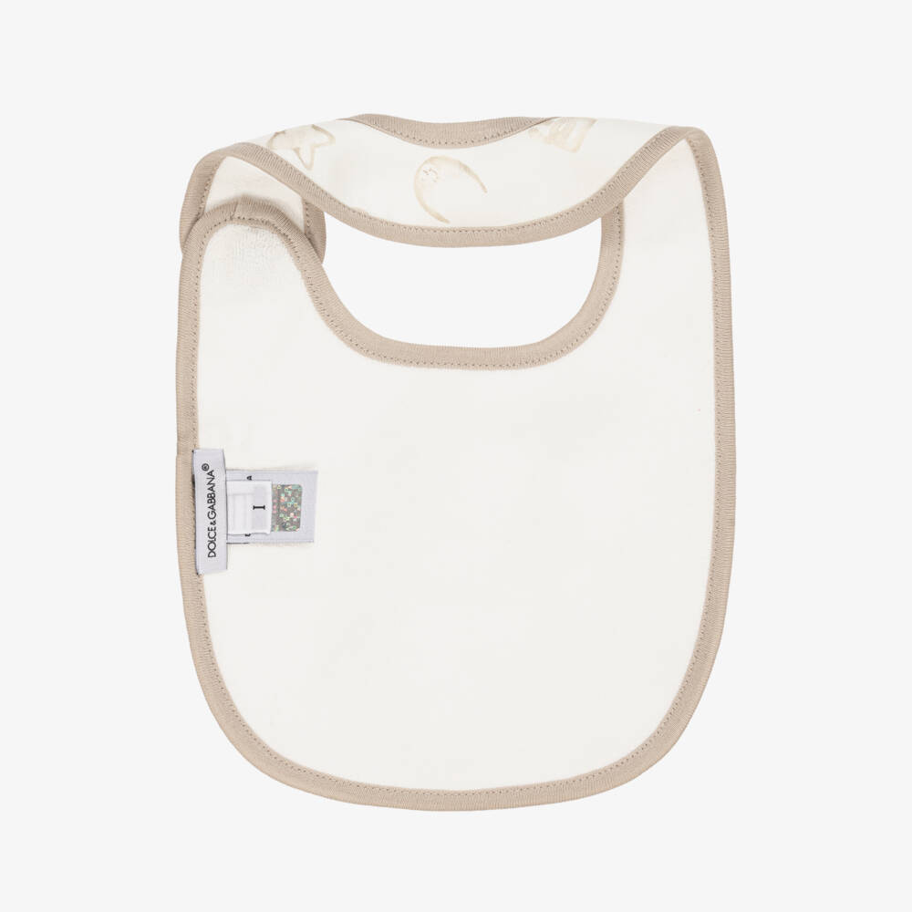 Dolce & Gabbana-Boys Beige Linen Celestial Bib | Childrensalon Outlet