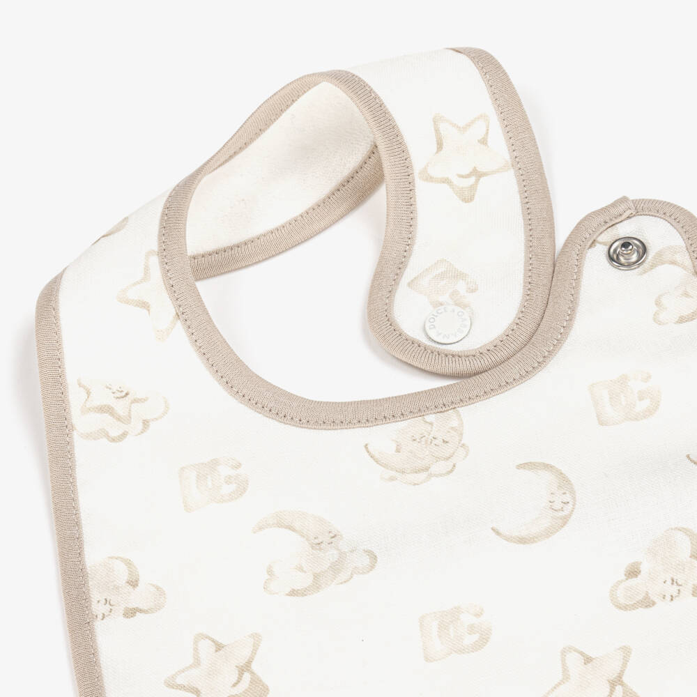 Dolce & Gabbana-Boys Beige Linen Celestial Bib | Childrensalon Outlet