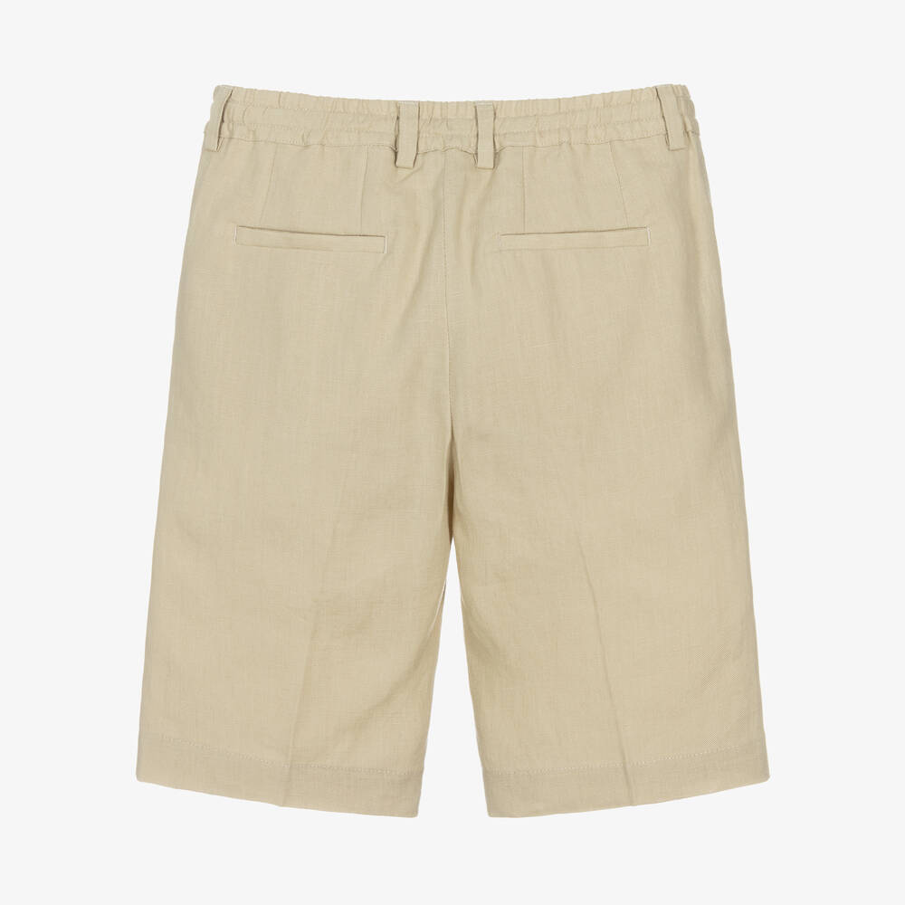 Dolce & Gabbana-شورت كتان لون بيج فاتح للأولاد | Childrensalon Outlet