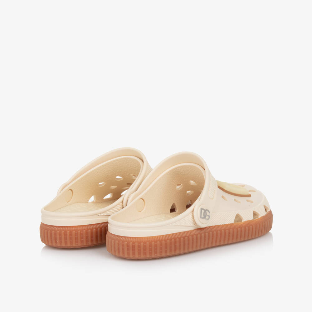 Dolce & Gabbana-Boys Beige Logo Summer Slides | Childrensalon Outlet