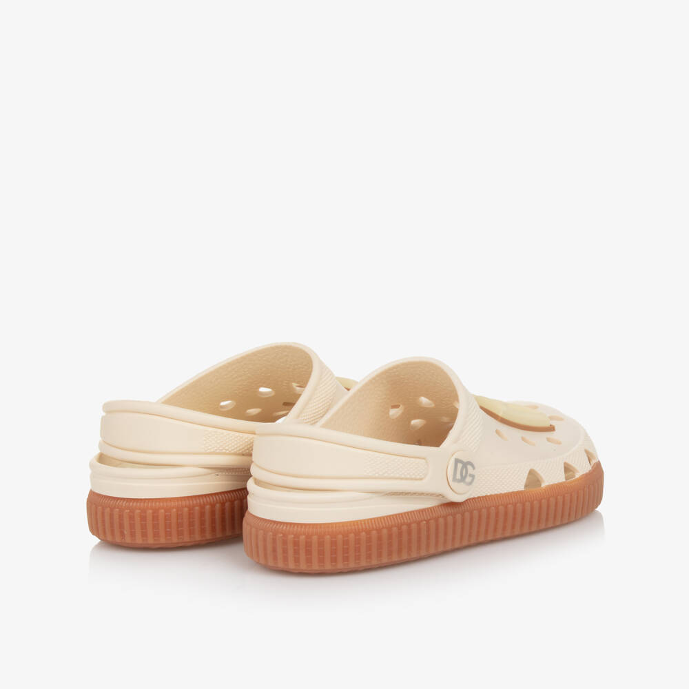 Dolce & Gabbana-Boys Beige Logo Summer Slides | Childrensalon Outlet