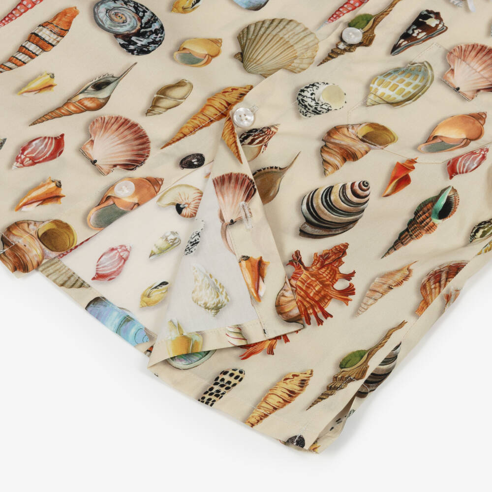 Dolce & Gabbana-Кремовая рубашка с морскими ракушками для мальчиков | Childrensalon Outlet