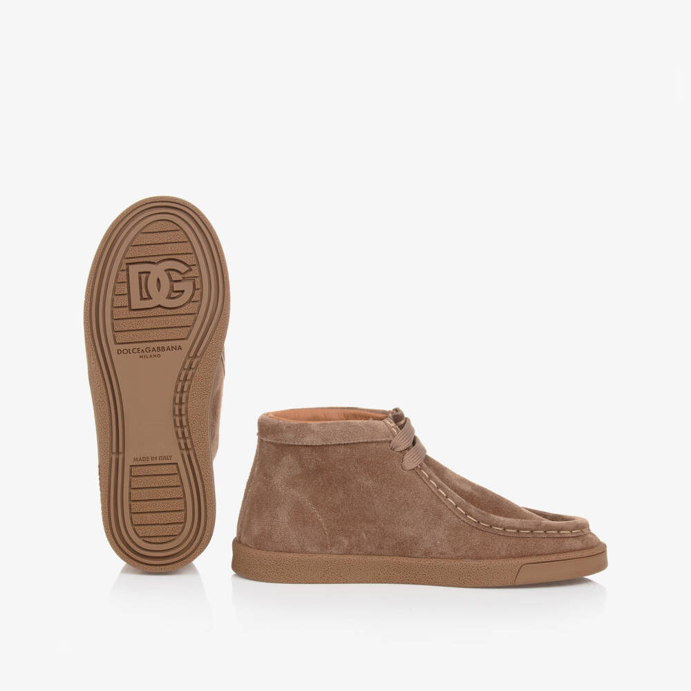 Dolce & Gabbana-بوت جلد شامواه لون بني | Childrensalon Outlet