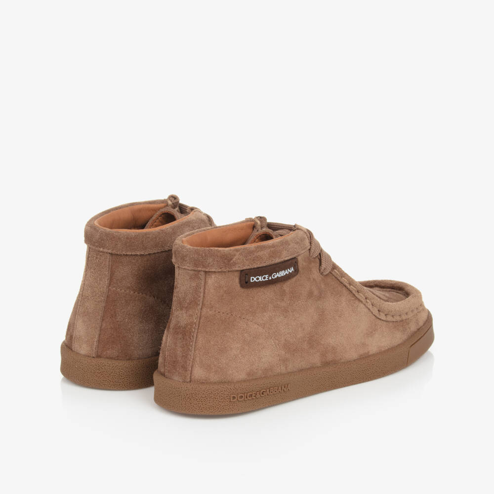 Dolce & Gabbana-بوت جلد شامواه لون بني | Childrensalon Outlet