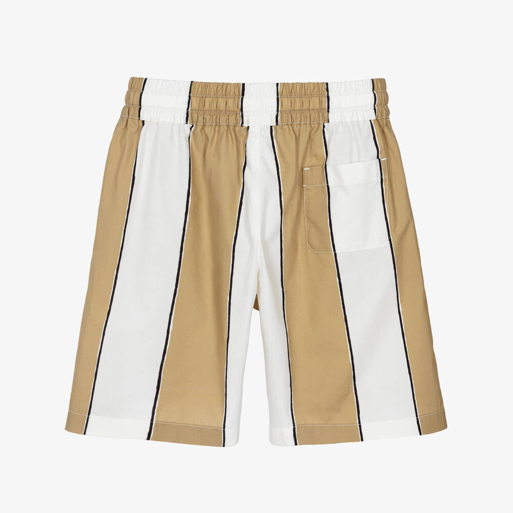 Dolce & Gabbana-Boys Beige & White Striped Poplin Shorts | Childrensalon Outlet
