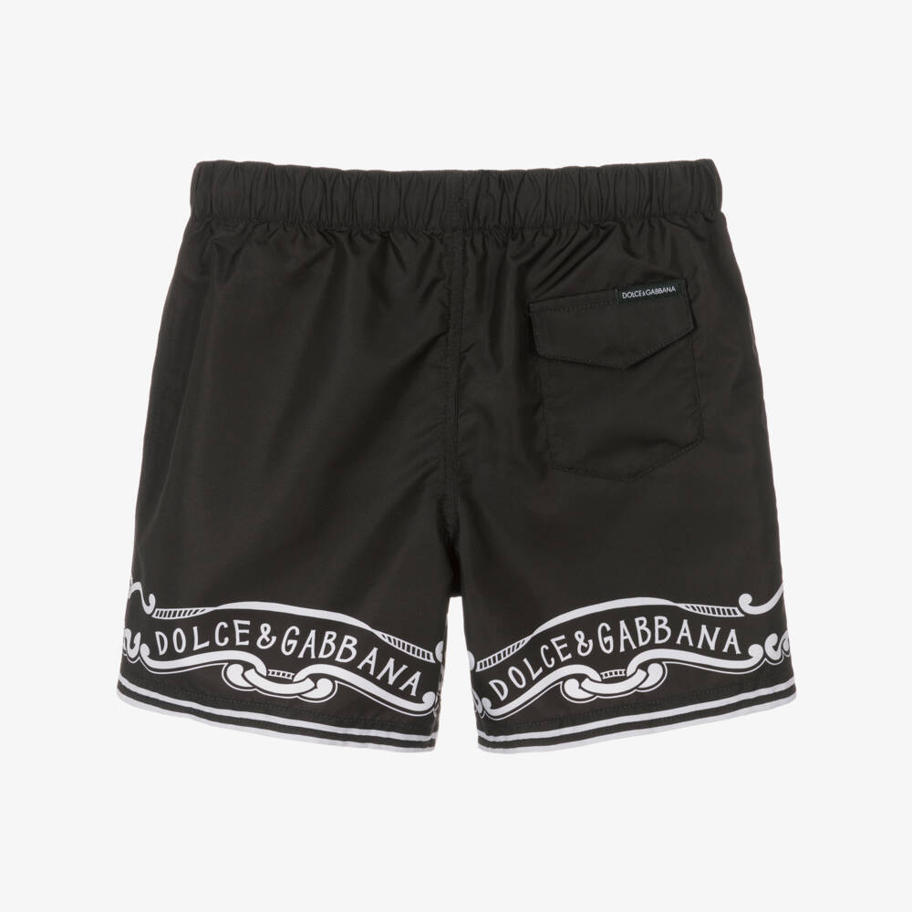 Dolce & Gabbana-Boys Black Bandana Print Swim Shorts | Childrensalon Outlet