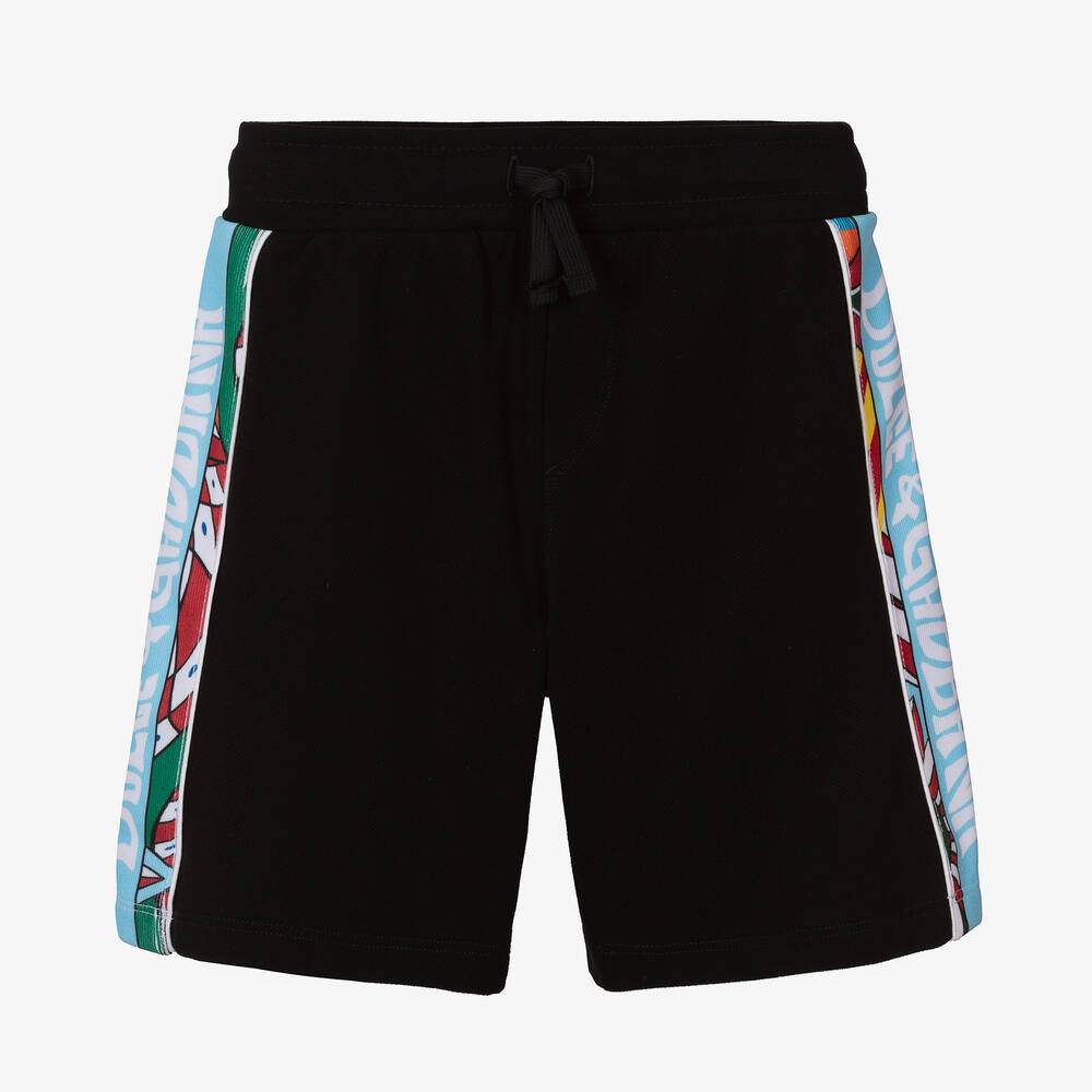 Dolce & Gabbana - Boys Black & Blue Cotton Carretto Shorts | Childrensalon