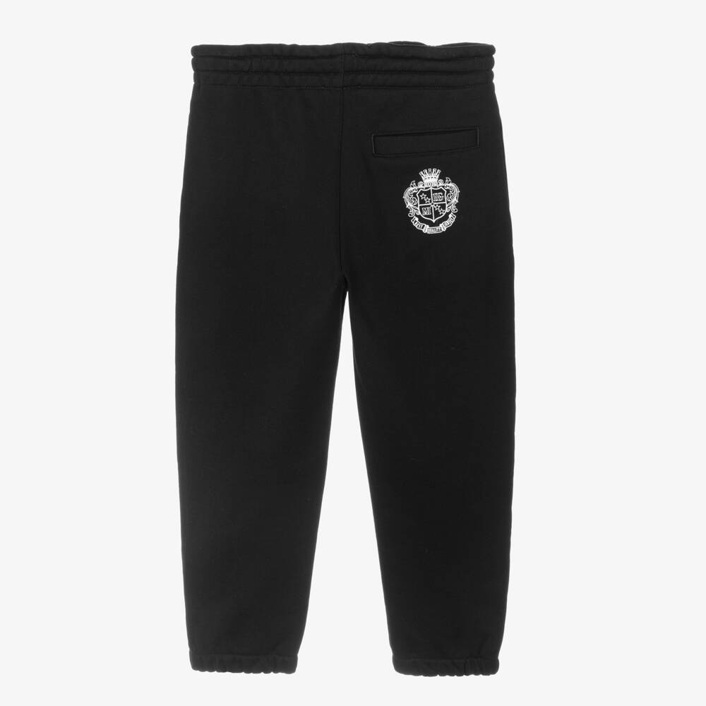 Dolce & Gabbana-Boys Black Cotton Jersey Drawstring Joggers | Childrensalon Outlet