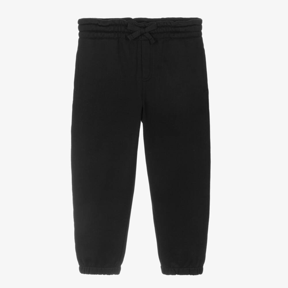 Dolce & Gabbana-Boys Black Cotton Jersey Drawstring Joggers | Childrensalon Outlet