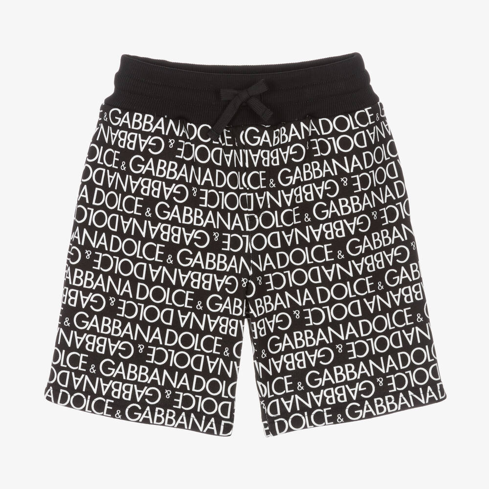 Dolce & Gabbana - Schwarze Baumwolljersey-Shorts | Childrensalon