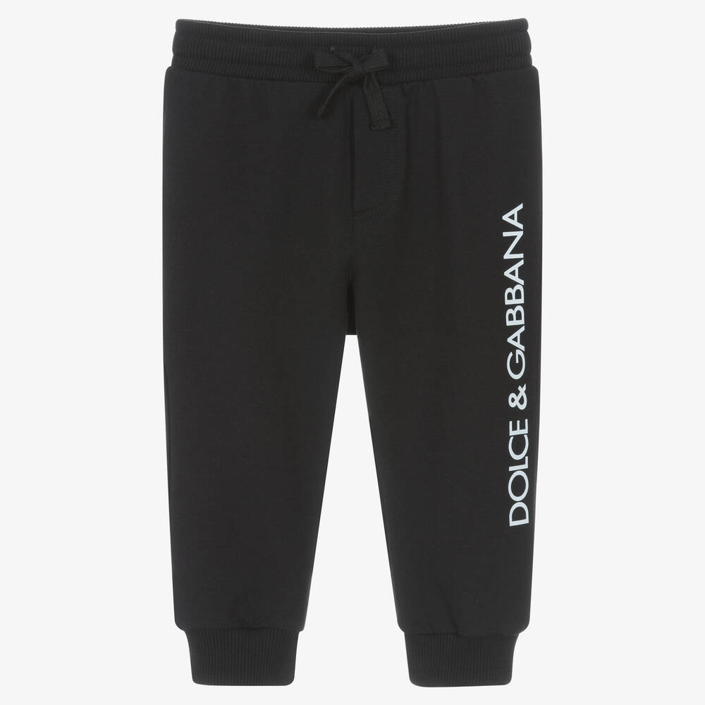 Dolce & Gabbana - Pantalon de jogging noir en coton | Childrensalon