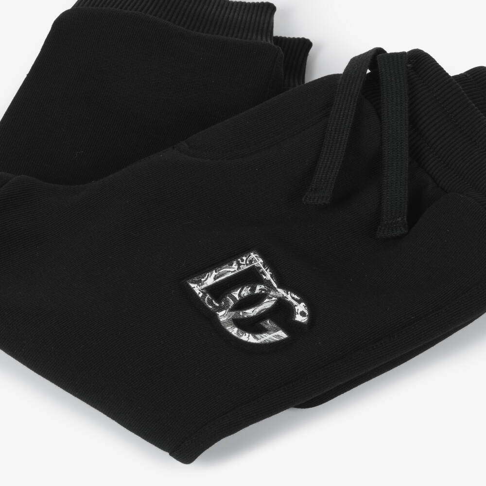Dolce & Gabbana-Черные хлопковые джоггеры с логотипом для мальчиков | Childrensalon Outlet