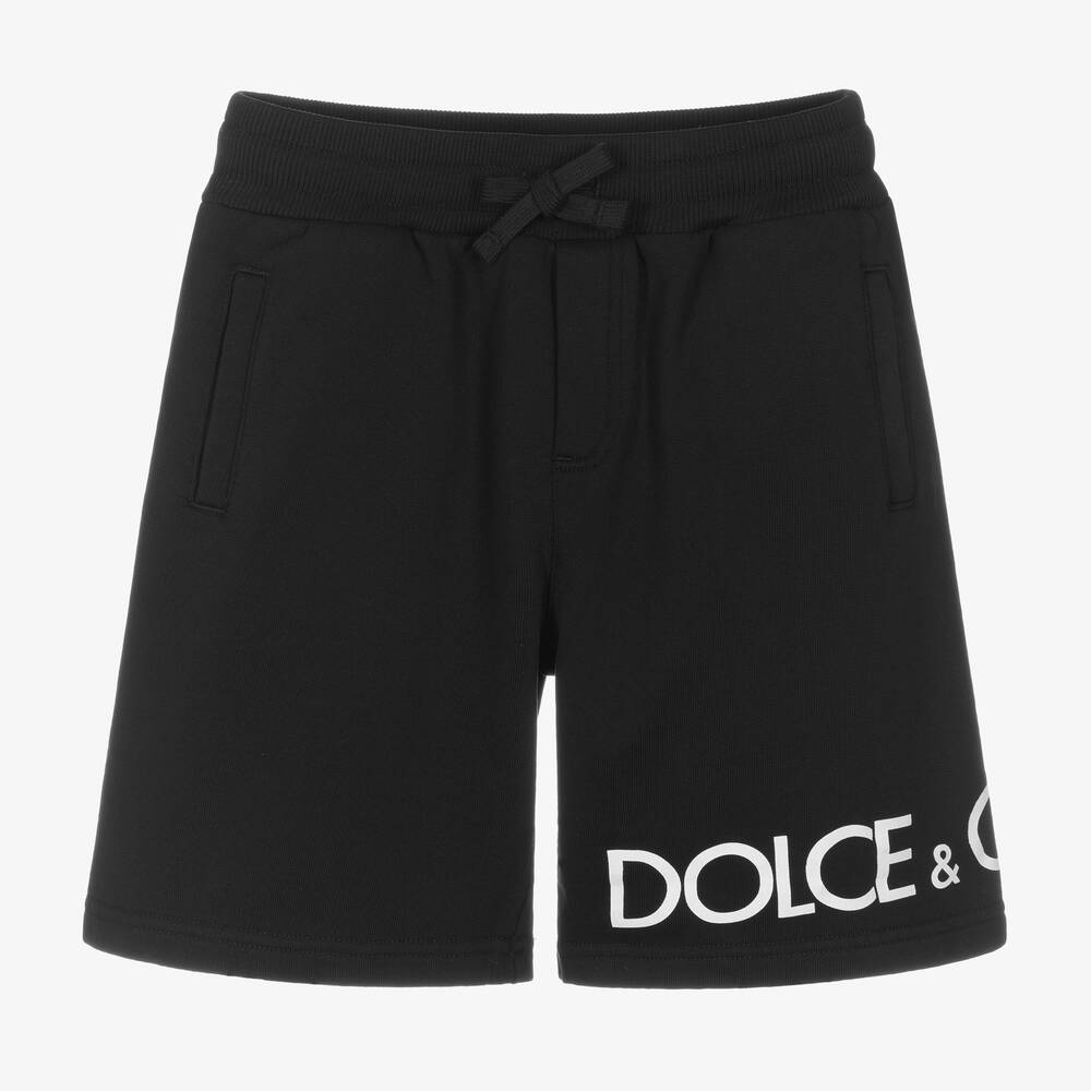 Dolce & Gabbana - Boys Black Cotton Logo Shorts | Childrensalon