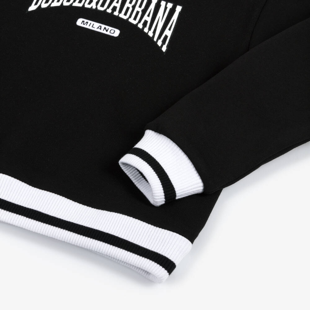 Dolce & Gabbana-Boys Black Cotton Logo Sweatshirt | Childrensalon Outlet
