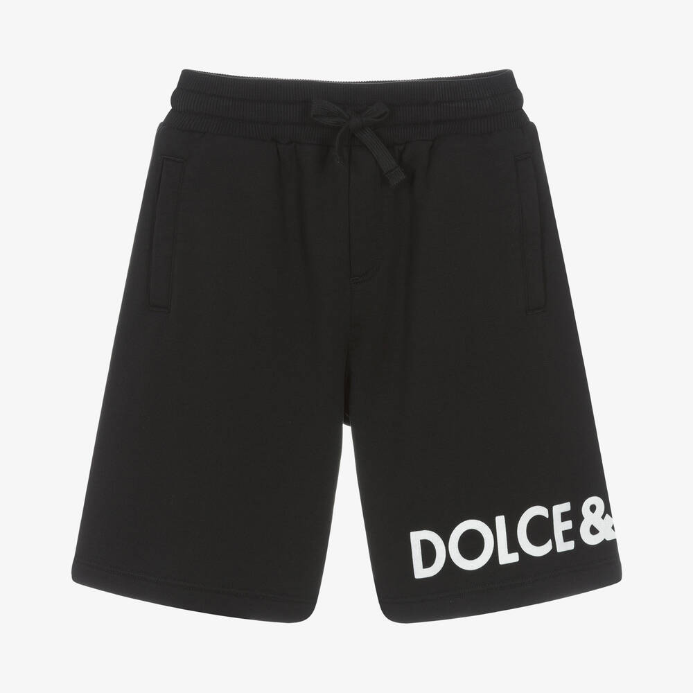 Dolce & Gabbana - Boys Black Cotton Shorts | Childrensalon