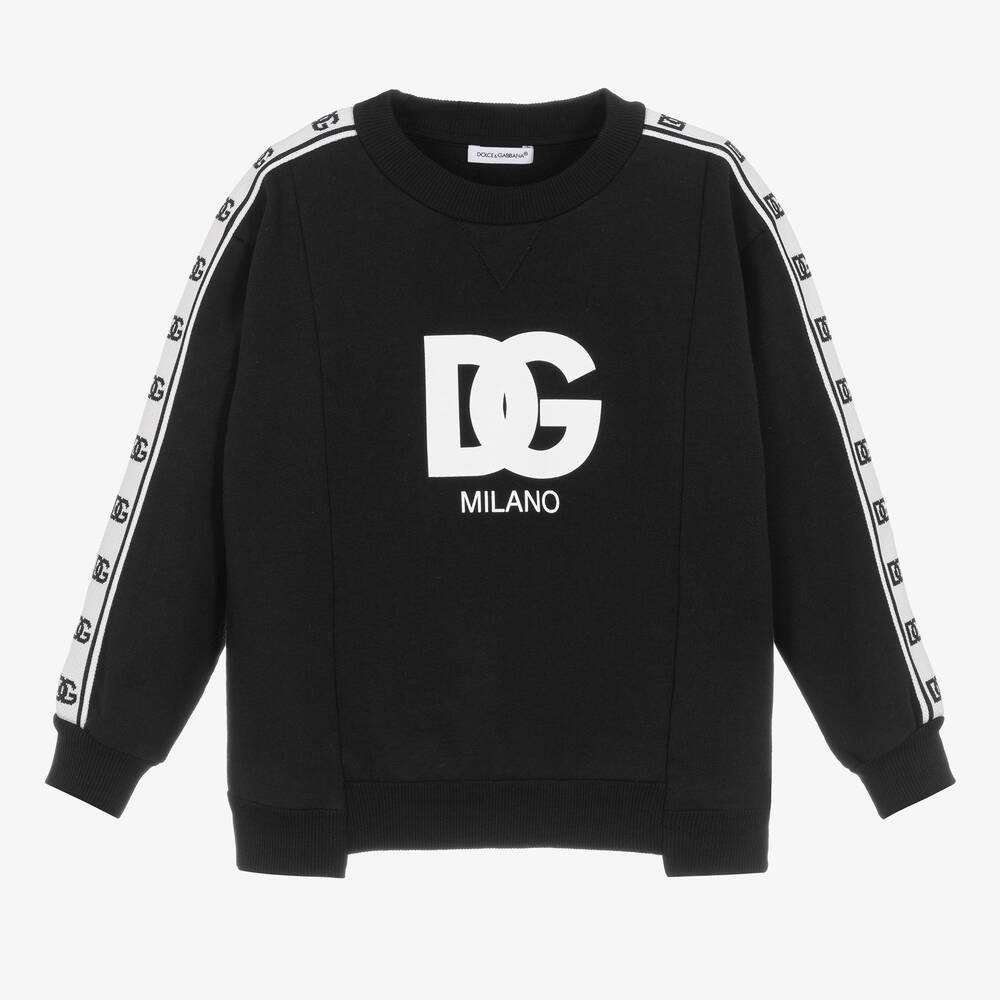 Dolce & Gabbana - Sweat-shirt noir en coton garçon | Childrensalon