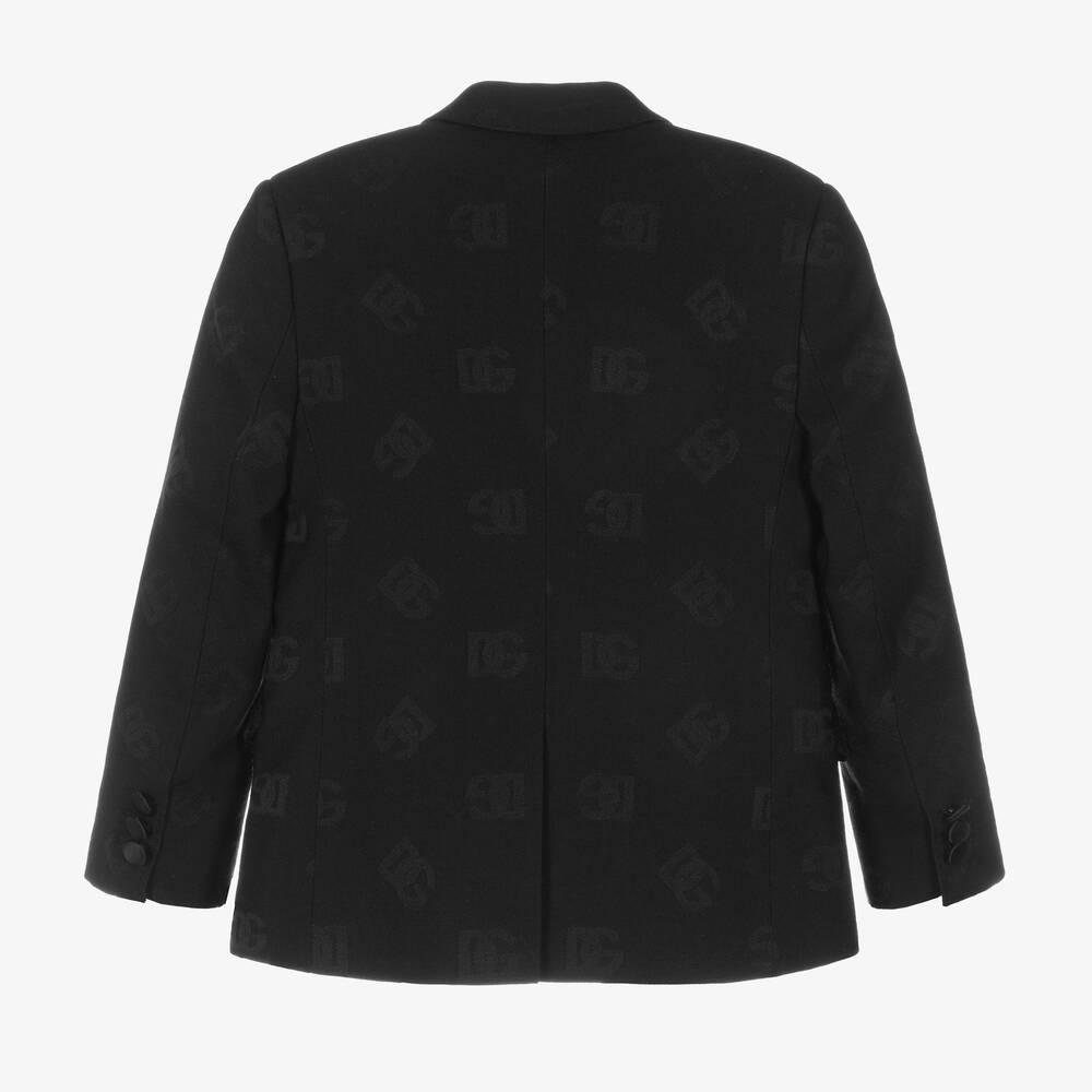 Dolce & Gabbana-Boys Black Crossover DG Wool Blazer | Childrensalon Outlet