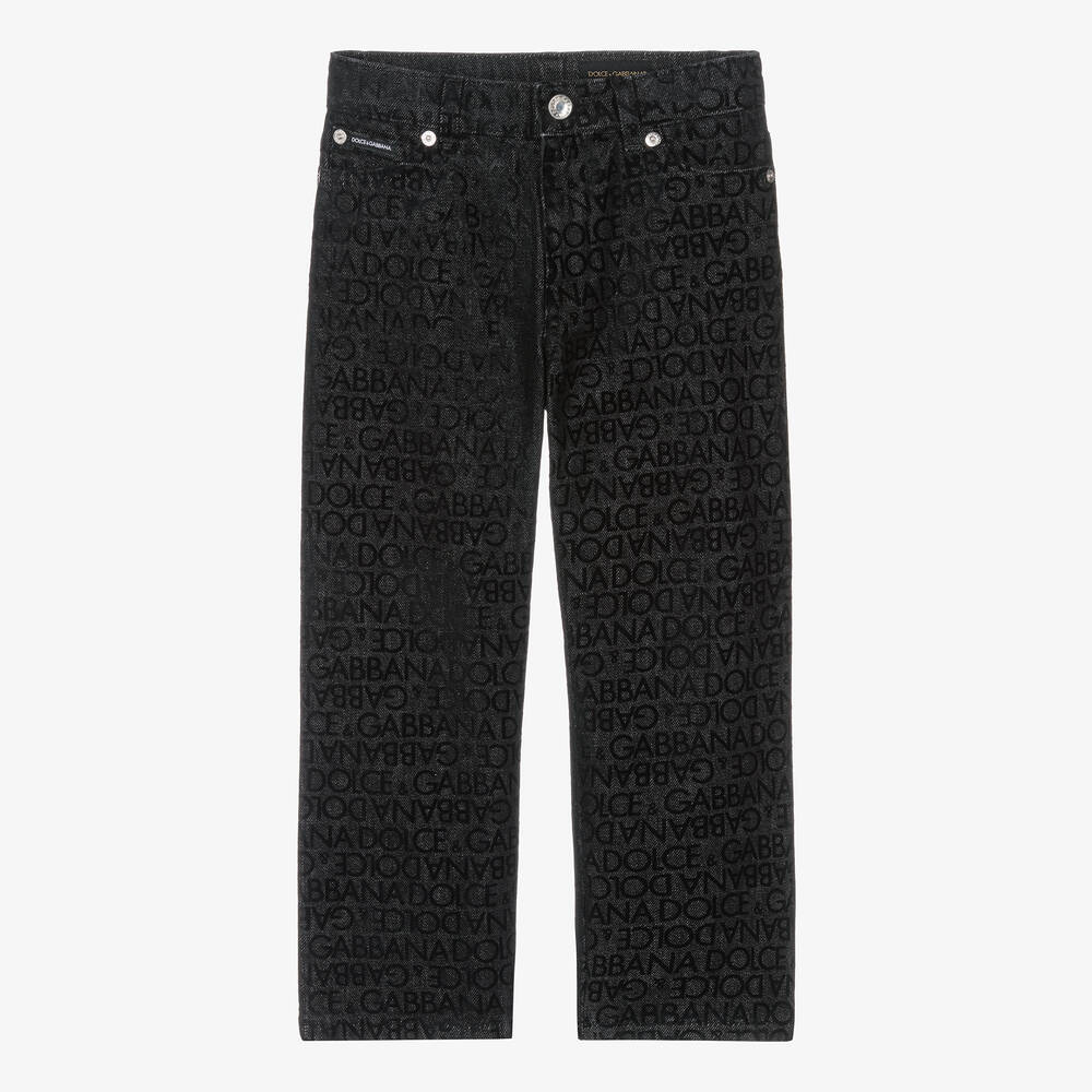 Dolce & Gabbana - Jean noir en denim pour garçon  | Childrensalon