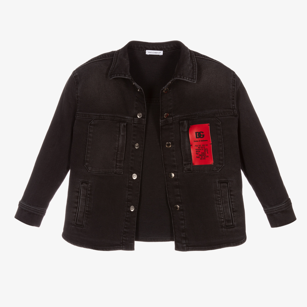 Dolce & Gabbana-Boys Black Denim Jacket | Childrensalon Outlet