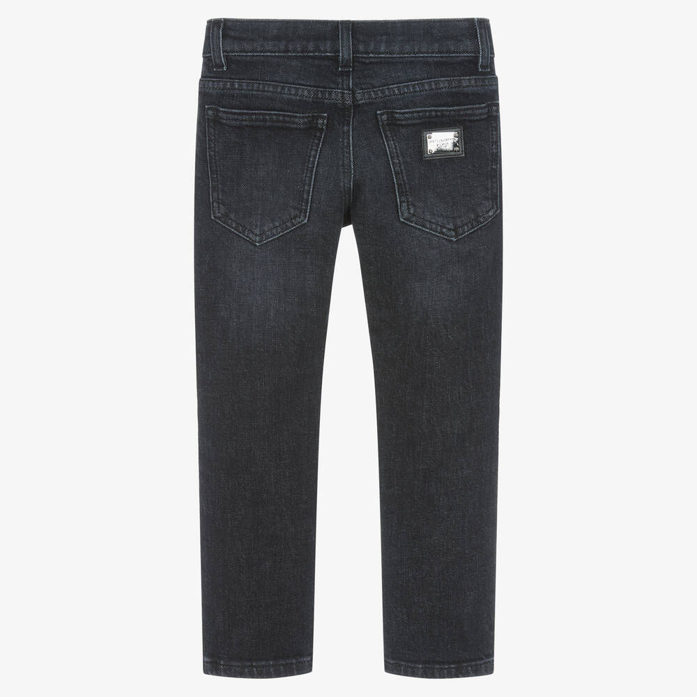 Dolce & Gabbana-Boys Black Denim Jeans | Childrensalon Outlet