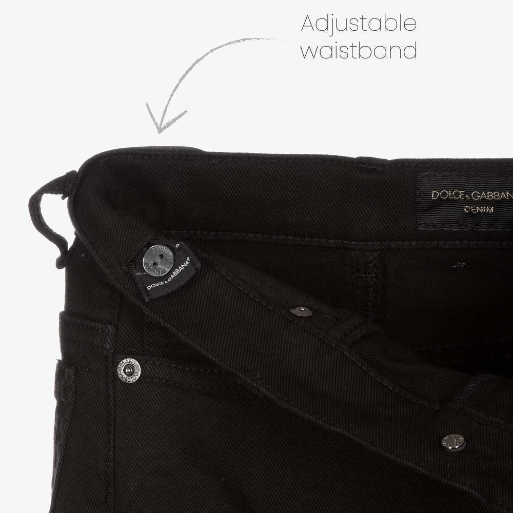 Dolce & Gabbana - Boys Black Denim Shorts | Childrensalon