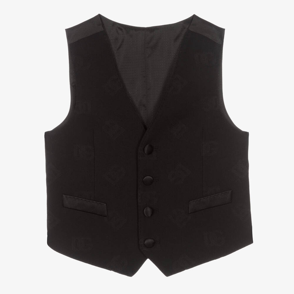 Dolce & Gabbana - Boys Black DG Logo Waistcoat | Childrensalon