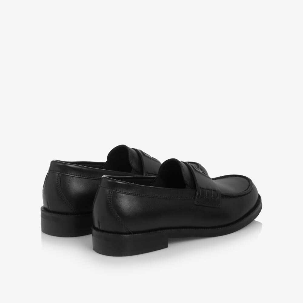 Dolce & Gabbana-Boys Black Emblem Loafers | Childrensalon Outlet