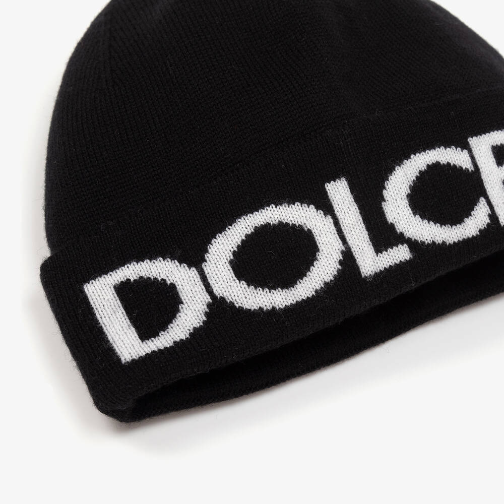 Dolce & Gabbana - Boys Black Knitted Wool Beanie