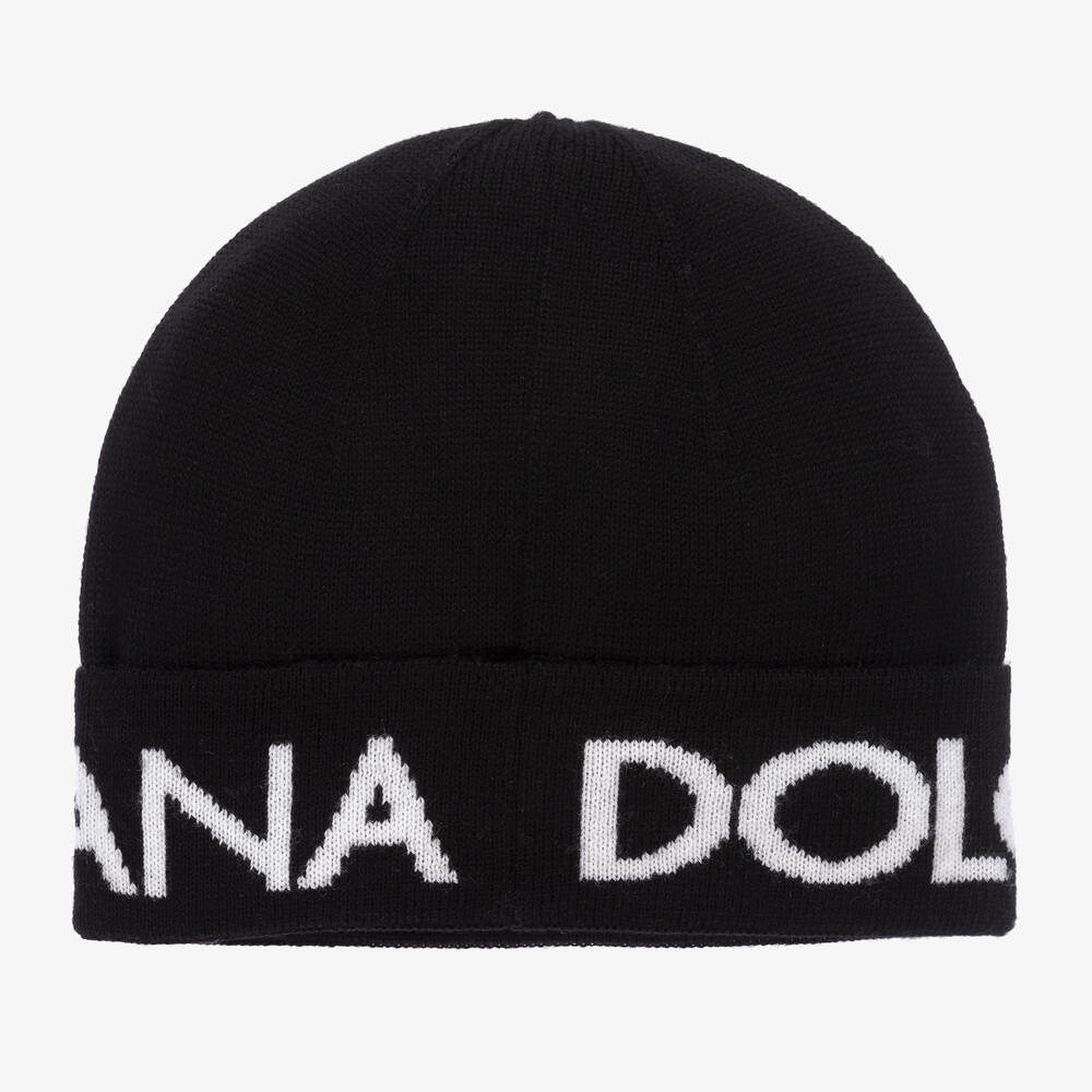Dolce & Gabbana - Boys Black Knitted Wool Beanie