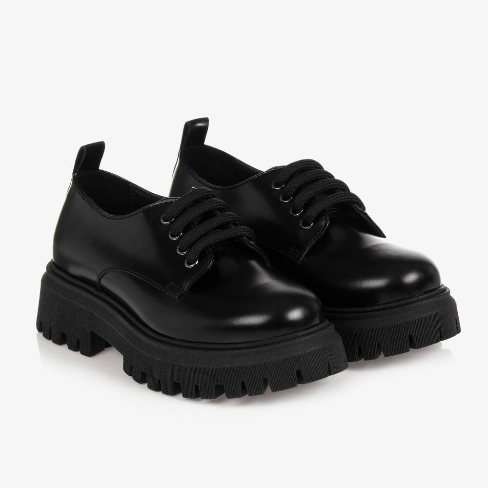 Dolce & Gabbana - Boys Black Lace-Up Shoes | Childrensalon