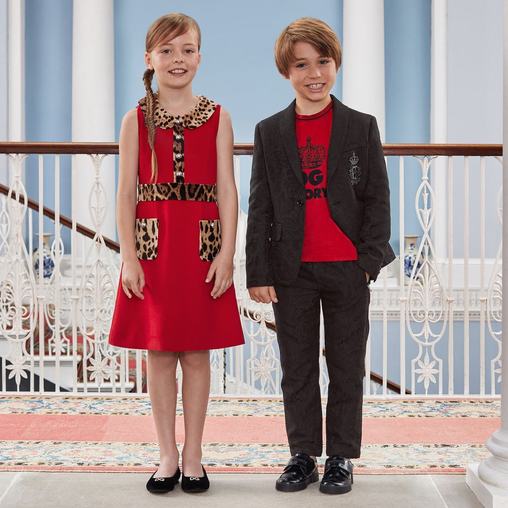 Dolce & Gabbana-Boys Black Leather Brogues | Childrensalon Outlet