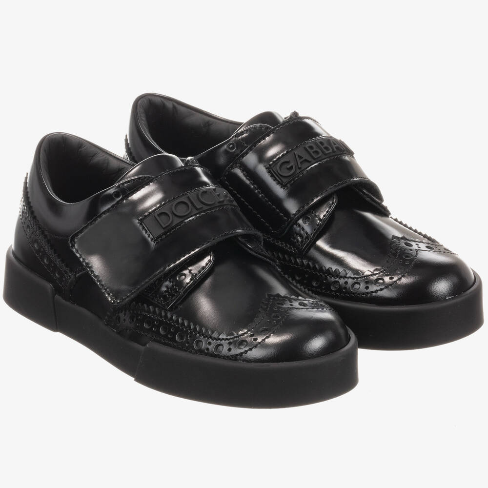 Dolce & Gabbana - Schwarze Leder-Halbschuhe für Jungen | Childrensalon