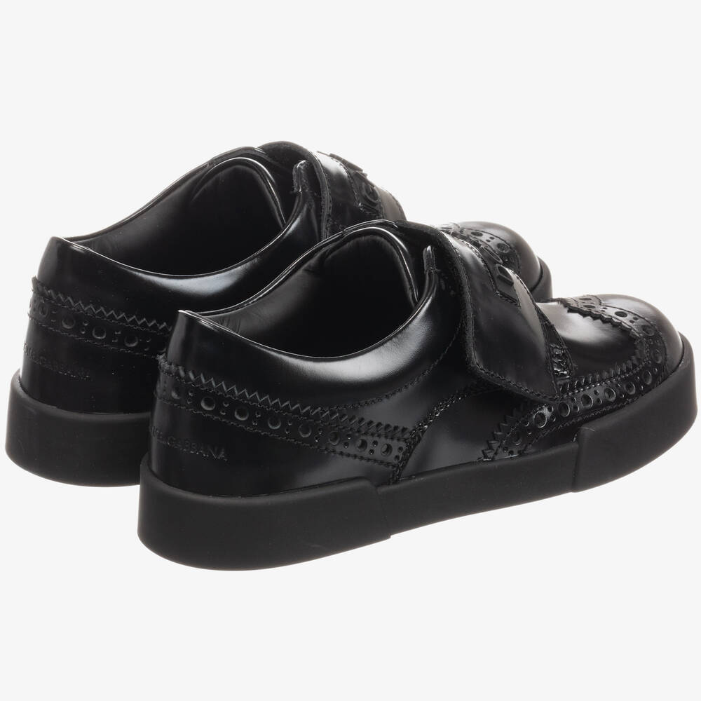 Dolce & Gabbana-Boys Black Leather Brogues | Childrensalon Outlet