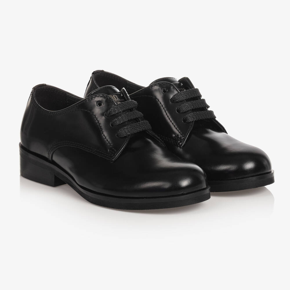 Dolce & Gabbana - Schwarze Leder-Schnürschuhe (J) | Childrensalon