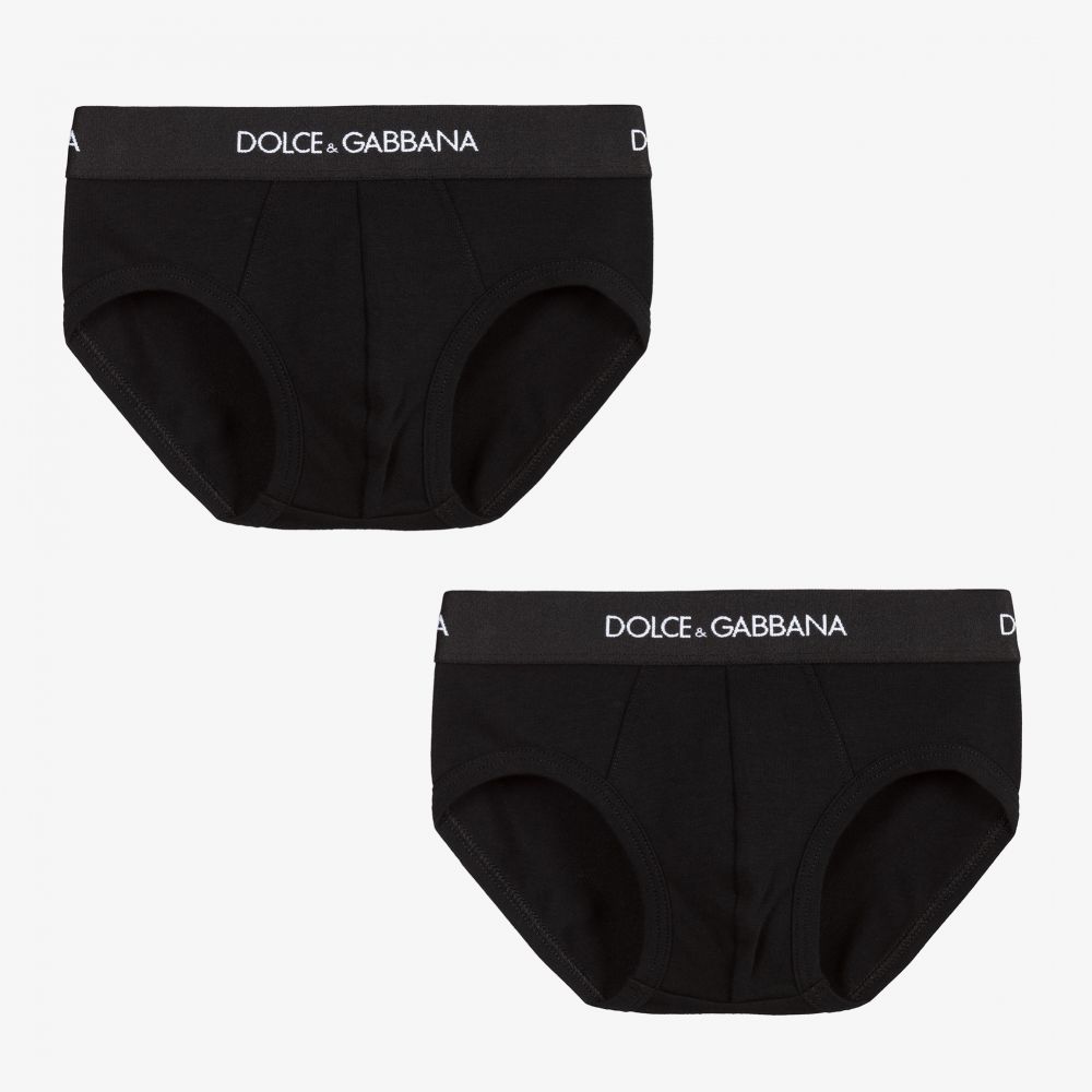 Dolce & Gabbana - سروال داخلي قطن جيرسي لون أسود للأولاد (عدد 2) | Childrensalon