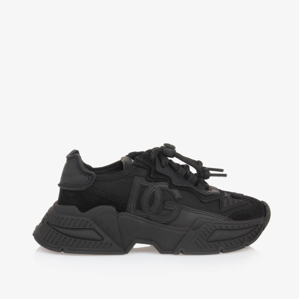 Dolce & Gabbana-Boys Black Logo Trainers | Childrensalon Outlet