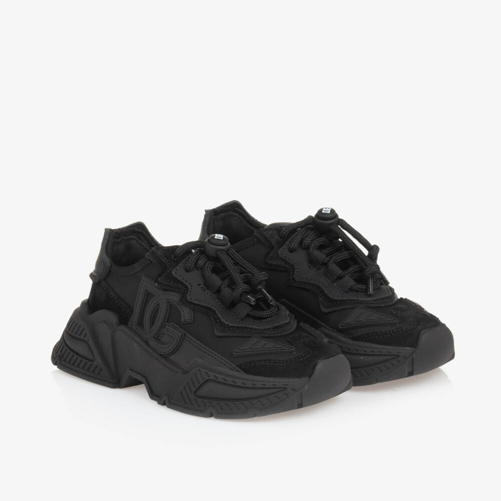 Dolce & Gabbana-Boys Black Logo Trainers | Childrensalon Outlet